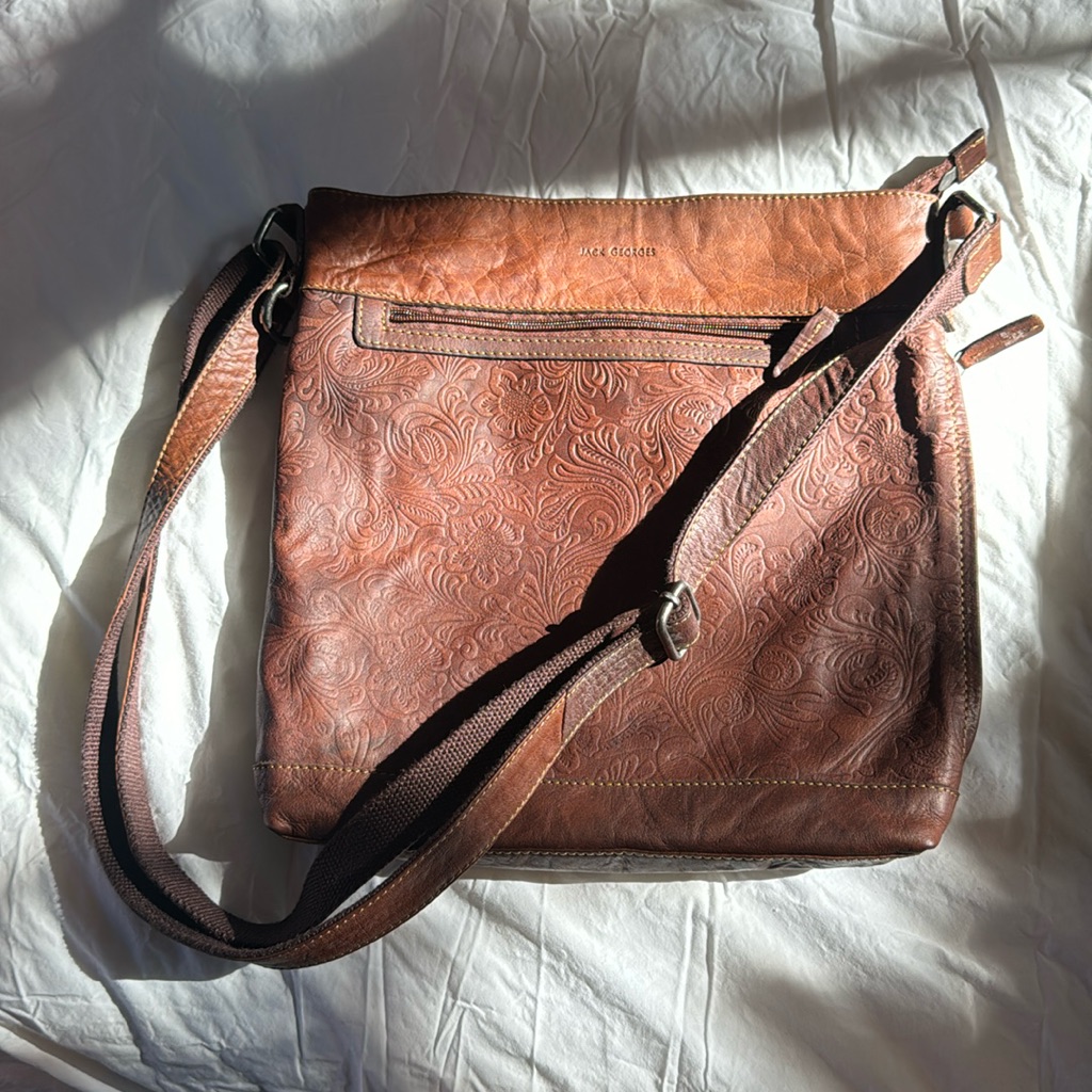 Jack Georges Tooled Leather Bag Nwot